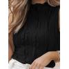 imageLILLUSORY Womens Mock Neck Business Casual Tank Tops Sleeveless Ruched Work Blouse Fitted 2025 Trendy ShirtsBlack