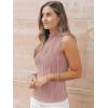 imageLILLUSORY Womens Mock Neck Business Casual Tank Tops Sleeveless Ruched Work Blouse Fitted 2025 Trendy ShirtsDusty Pink