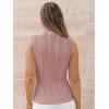 imageLILLUSORY Womens Mock Neck Business Casual Tank Tops Sleeveless Ruched Work Blouse Fitted 2025 Trendy ShirtsDusty Pink