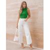 imageLILLUSORY Womens Mock Neck Business Casual Tank Tops Sleeveless Ruched Work Blouse Fitted 2025 Trendy ShirtsGreen