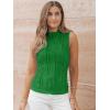 imageLILLUSORY Womens Mock Neck Business Casual Tank Tops Sleeveless Ruched Work Blouse Fitted 2025 Trendy ShirtsGreen