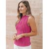 imageLILLUSORY Womens Mock Neck Business Casual Tank Tops Sleeveless Ruched Work Blouse Fitted 2025 Trendy ShirtsHot Pink