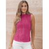 imageLILLUSORY Womens Mock Neck Business Casual Tank Tops Sleeveless Ruched Work Blouse Fitted 2025 Trendy ShirtsHot Pink