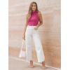 imageLILLUSORY Womens Mock Neck Business Casual Tank Tops Sleeveless Ruched Work Blouse Fitted 2025 Trendy ShirtsHot Pink