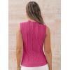 imageLILLUSORY Womens Mock Neck Business Casual Tank Tops Sleeveless Ruched Work Blouse Fitted 2025 Trendy ShirtsHot Pink
