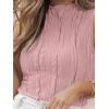 imageLILLUSORY Womens Mock Neck Business Casual Tank Tops Sleeveless Ruched Work Blouse Fitted 2025 Trendy ShirtsLight Pink