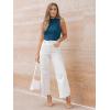 imageLILLUSORY Womens Mock Neck Business Casual Tank Tops Sleeveless Ruched Work Blouse Fitted 2025 Trendy ShirtsPeacockblue