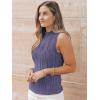 imageLILLUSORY Womens Mock Neck Business Casual Tank Tops Sleeveless Ruched Work Blouse Fitted 2025 Trendy ShirtsPurple