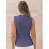 imageLILLUSORY Womens Mock Neck Business Casual Tank Tops Sleeveless Ruched Work Blouse Fitted 2025 Trendy ShirtsPurple