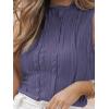 imageLILLUSORY Womens Mock Neck Business Casual Tank Tops Sleeveless Ruched Work Blouse Fitted 2025 Trendy ShirtsPurple
