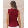 imageLILLUSORY Womens Mock Neck Business Casual Tank Tops Sleeveless Ruched Work Blouse Fitted 2025 Trendy ShirtsRed