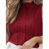 imageLILLUSORY Womens Mock Neck Business Casual Tank Tops Sleeveless Ruched Work Blouse Fitted 2025 Trendy ShirtsRed
