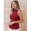 imageLILLUSORY Womens Mock Neck Business Casual Tank Tops Sleeveless Ruched Work Blouse Fitted 2025 Trendy ShirtsRed