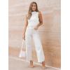 imageLILLUSORY Womens Mock Neck Business Casual Tank Tops Sleeveless Ruched Work Blouse Fitted 2025 Trendy ShirtsWhite
