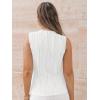 imageLILLUSORY Womens Mock Neck Business Casual Tank Tops Sleeveless Ruched Work Blouse Fitted 2025 Trendy ShirtsWhite