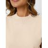 imageLILLUSORY Womens Ruffled Short Sleeve Sweater Round Neck Knitted Soft Lightweight Pullovers TopsApricot