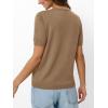 imageLILLUSORY Womens Short Sleeve Sweaters V Neck Tops Business Casual Lightweight Knit Comfy Blouses Summer Fashion Outfits 2025Coffeegrey