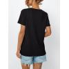 imageLILLUSORY Womens Short Sleeve Tops Work Summer Spring TShirts Vacation Trendy Business Casual Blouses Textured Clothes 2025Black