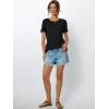 imageLILLUSORY Womens Short Sleeve Tops Work Summer Spring TShirts Vacation Trendy Business Casual Blouses Textured Clothes 2025Black