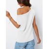 imageLILLUSORY Womens Summer Fashion Off The Shoulder Sweaters Vacation Trendy Going Out Tops Lightweight Knit Pullover 2025White