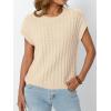 imageLILLUSORY Womens Summer Short Sleeve Sweater Vest Cap Sleeve Casual Crewneck Lightweight Knit Tops Pullover Tank Top
