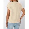 imageLILLUSORY Womens Summer Short Sleeve Sweater Vest Cap Sleeve Casual Crewneck Lightweight Knit Tops Pullover Tank Top
