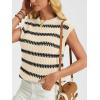 imageLILLUSORY Womens Summer Sweater Cap Sleeve Tops Sleeveless Tanks Knit Vest Spring Trendy Outfits 2025Seapricot