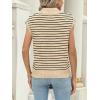 imageLILLUSORY Womens V Neck Cap Sleeve Sweater Vest Sleeveless Collared Striped Knit Tank Tops 2025 Casual Trendy OutfitsApricotblack