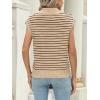imageLILLUSORY Womens V Neck Cap Sleeve Sweater Vest Sleeveless Collared Striped Knit Tank Tops 2025 Casual Trendy OutfitsApricotcoffee