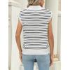 imageLILLUSORY Womens V Neck Cap Sleeve Sweater Vest Sleeveless Collared Striped Knit Tank Tops 2025 Casual Trendy OutfitsWhiteblack