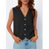 imageLILLUSORY Womens Vest Tops Knit Sleeveless Sweaters Button Down V Neck Casual Clothes Trendy Summer Outfits 2025Black