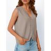 imageLILLUSORY Womens Vest Tops Knit Sleeveless Sweaters Button Down V Neck Casual Clothes Trendy Summer Outfits 2025Flowergrey