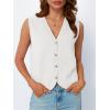 imageLILLUSORY Womens Vest Tops Knit Sleeveless Sweaters Button Down V Neck Casual Clothes Trendy Summer Outfits 2025White