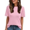 imageLILLUSORY Spring Sweater Short Sleeve Shirts for Women Work Tops Business Casual Summer Dressy Outfits Professional ClothesPink