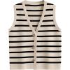 imageLILLUSORY Vest Tops for Women 2025 Fall Outfits Striped Sweaters Button Up Casual Shirts Blouses Jacket Fashion ClothesApricotblack