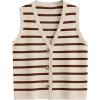 imageLILLUSORY Vest Tops for Women 2025 Fall Outfits Striped Sweaters Button Up Casual Shirts Blouses Jacket Fashion ClothesApricotcoffee