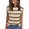 imageLILLUSORY Womens Summer Sweater Cap Sleeve Tops Sleeveless Tanks Knit Vest Spring Trendy Outfits 2025Seapricot