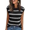 imageLILLUSORY Womens Summer Sweater Cap Sleeve Tops Sleeveless Tanks Knit Vest Spring Trendy Outfits 2025Seblack
