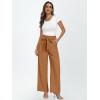 imageLILLUSORY Wide Leg Dress Pants Womens Paperbag High Waisted Business Casual Trousers with Removable BeltBrown