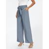 imageLILLUSORY Wide Leg Dress Pants Womens Paperbag High Waisted Business Casual Trousers with Removable BeltDusty Blue