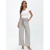 imageLILLUSORY Wide Leg Dress Pants Womens Paperbag High Waisted Business Casual Trousers with Removable BeltLight Grey