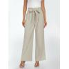 imageLILLUSORY Wide Leg Dress Pants Womens Paperbag High Waisted Business Casual Trousers with Removable BeltLight Khaki