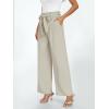imageLILLUSORY Wide Leg Dress Pants Womens Paperbag High Waisted Business Casual Trousers with Removable BeltLight Khaki