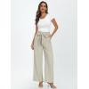 imageLILLUSORY Wide Leg Dress Pants Womens Paperbag High Waisted Business Casual Trousers with Removable BeltLight Khaki