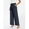 imageLILLUSORY Wide Leg Dress Pants Womens Paperbag High Waisted Business Casual Trousers with Removable BeltNavy Blue