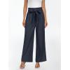 imageLILLUSORY Wide Leg Dress Pants Womens Paperbag High Waisted Business Casual Trousers with Removable BeltNavy Blue