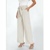 imageLILLUSORY Wide Leg Dress Pants Womens Paperbag High Waisted Business Casual Trousers with Removable BeltOffwhite