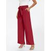 imageLILLUSORY Wide Leg Dress Pants Womens Paperbag High Waisted Business Casual Trousers with Removable BeltRed