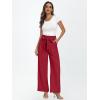 imageLILLUSORY Wide Leg Dress Pants Womens Paperbag High Waisted Business Casual Trousers with Removable BeltRed