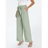 imageLILLUSORY Wide Leg Dress Pants Womens Paperbag High Waisted Business Casual Trousers with Removable BeltSage Green